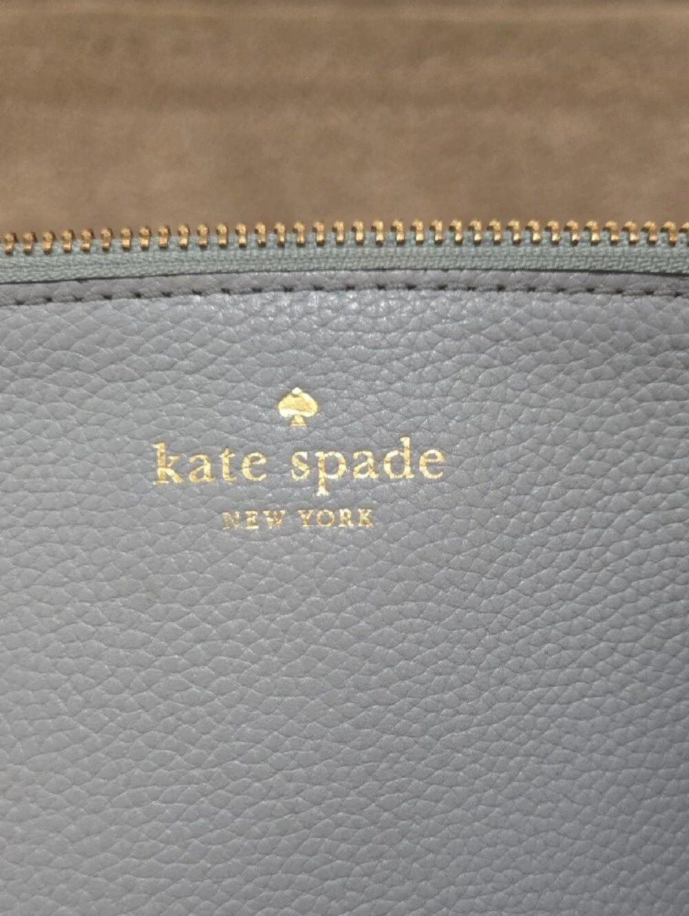 Kate Spade Mulberry Street Leighann Tote Bag Leather Lakesedge Gray Blue